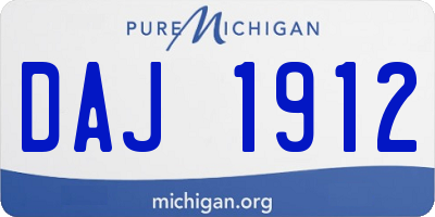 MI license plate DAJ1912