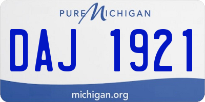 MI license plate DAJ1921