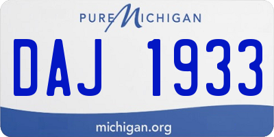 MI license plate DAJ1933