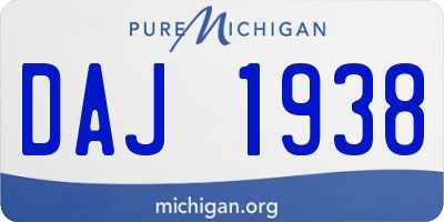 MI license plate DAJ1938