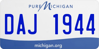 MI license plate DAJ1944