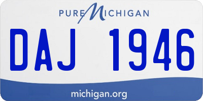 MI license plate DAJ1946