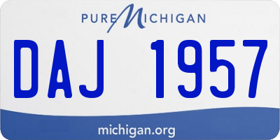 MI license plate DAJ1957