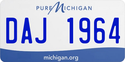 MI license plate DAJ1964