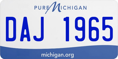 MI license plate DAJ1965