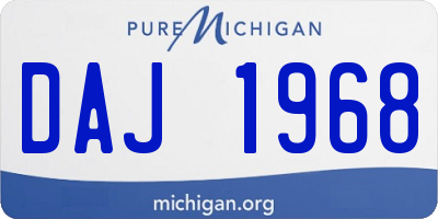 MI license plate DAJ1968