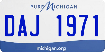 MI license plate DAJ1971