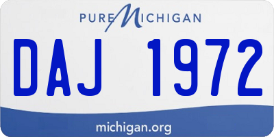MI license plate DAJ1972