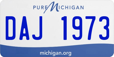 MI license plate DAJ1973