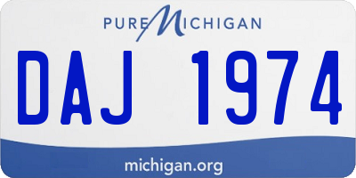 MI license plate DAJ1974