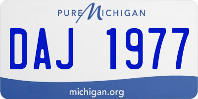 MI license plate DAJ1977