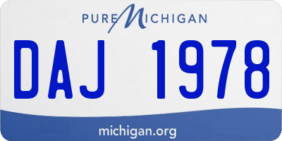 MI license plate DAJ1978