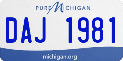 MI license plate DAJ1981