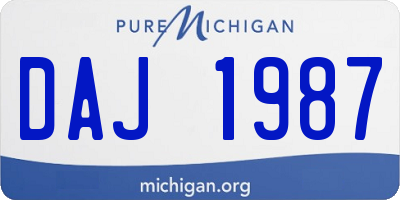 MI license plate DAJ1987