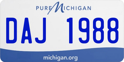 MI license plate DAJ1988