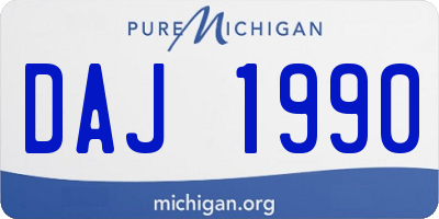 MI license plate DAJ1990