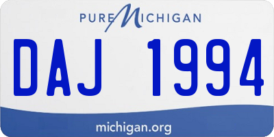 MI license plate DAJ1994