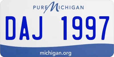 MI license plate DAJ1997