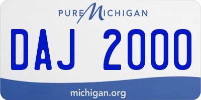 MI license plate DAJ2000