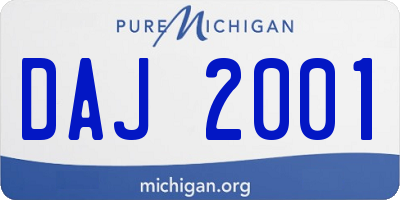 MI license plate DAJ2001