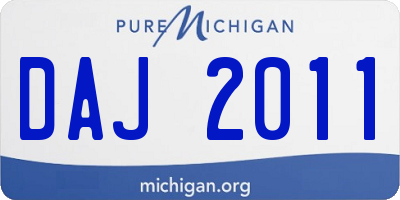 MI license plate DAJ2011