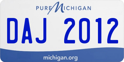 MI license plate DAJ2012