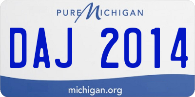 MI license plate DAJ2014