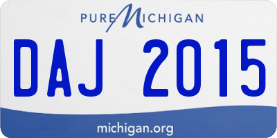 MI license plate DAJ2015