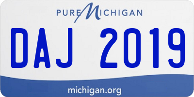 MI license plate DAJ2019
