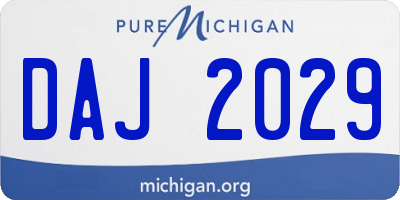 MI license plate DAJ2029