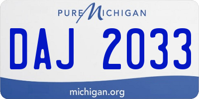 MI license plate DAJ2033