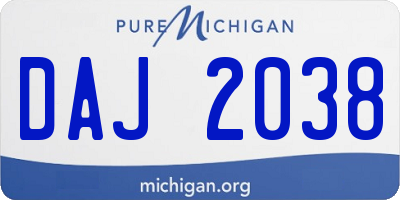 MI license plate DAJ2038