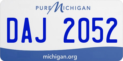 MI license plate DAJ2052