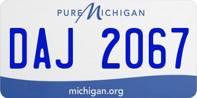 MI license plate DAJ2067