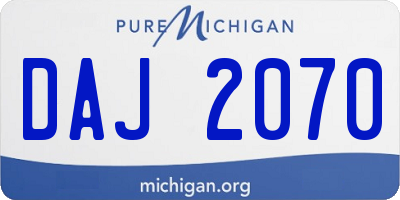 MI license plate DAJ2070