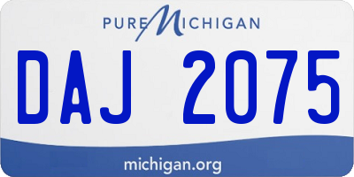 MI license plate DAJ2075