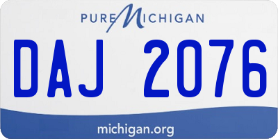 MI license plate DAJ2076