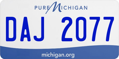 MI license plate DAJ2077