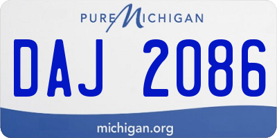 MI license plate DAJ2086