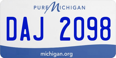 MI license plate DAJ2098