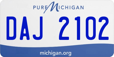 MI license plate DAJ2102