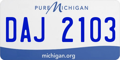 MI license plate DAJ2103