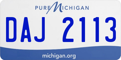 MI license plate DAJ2113