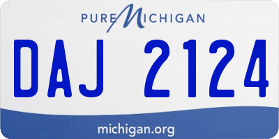 MI license plate DAJ2124
