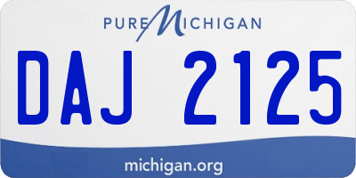 MI license plate DAJ2125