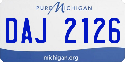 MI license plate DAJ2126