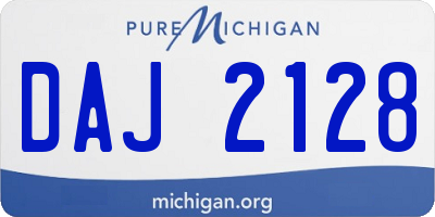 MI license plate DAJ2128