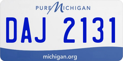 MI license plate DAJ2131