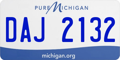 MI license plate DAJ2132