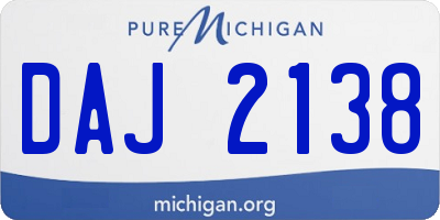 MI license plate DAJ2138